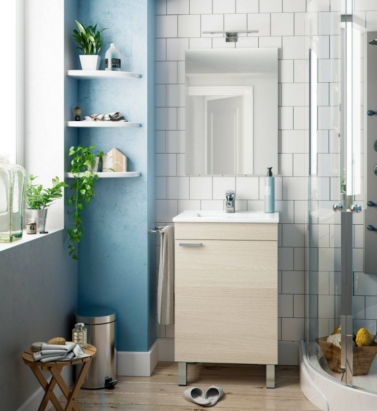 Mobile sottolavabo 1 anta 50x38x80h cm rovere - Iselle