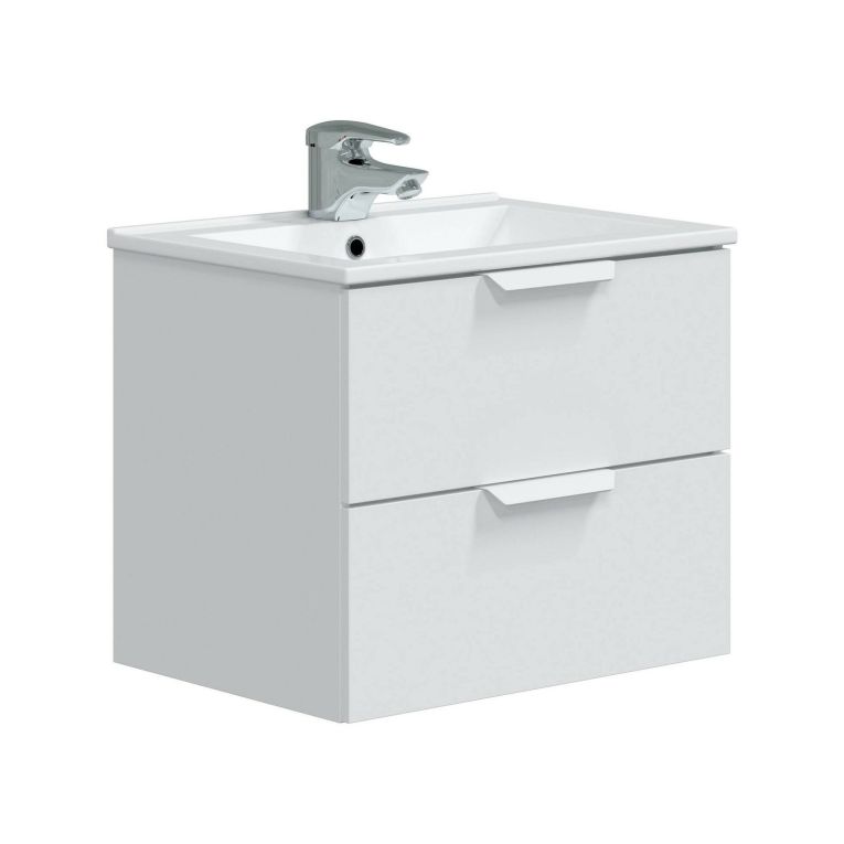 Mobile sottolavabo 2 cassetti 60x45x50h cm bianco lucido - Arzano