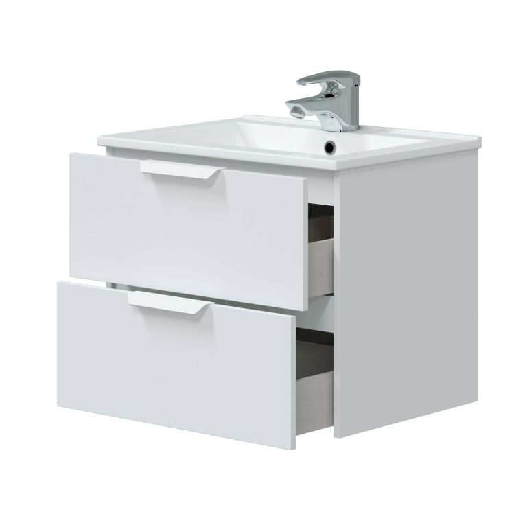 Mobile sottolavabo 2 cassetti 60x45x50h cm bianco lucido - Arzano