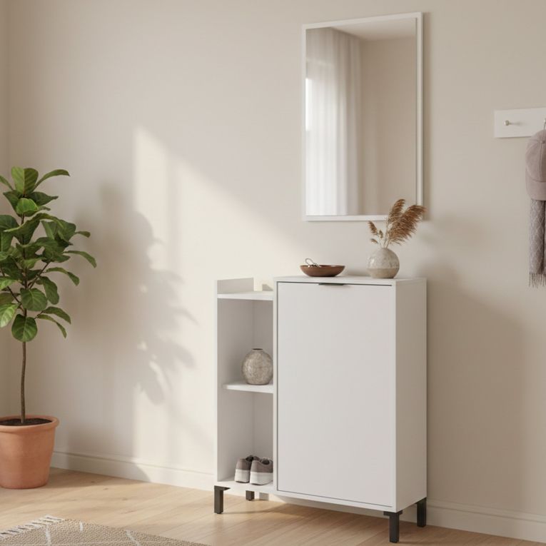 Mobile sottolavabo con specchio 77x24x91h cm bianco - Argusto