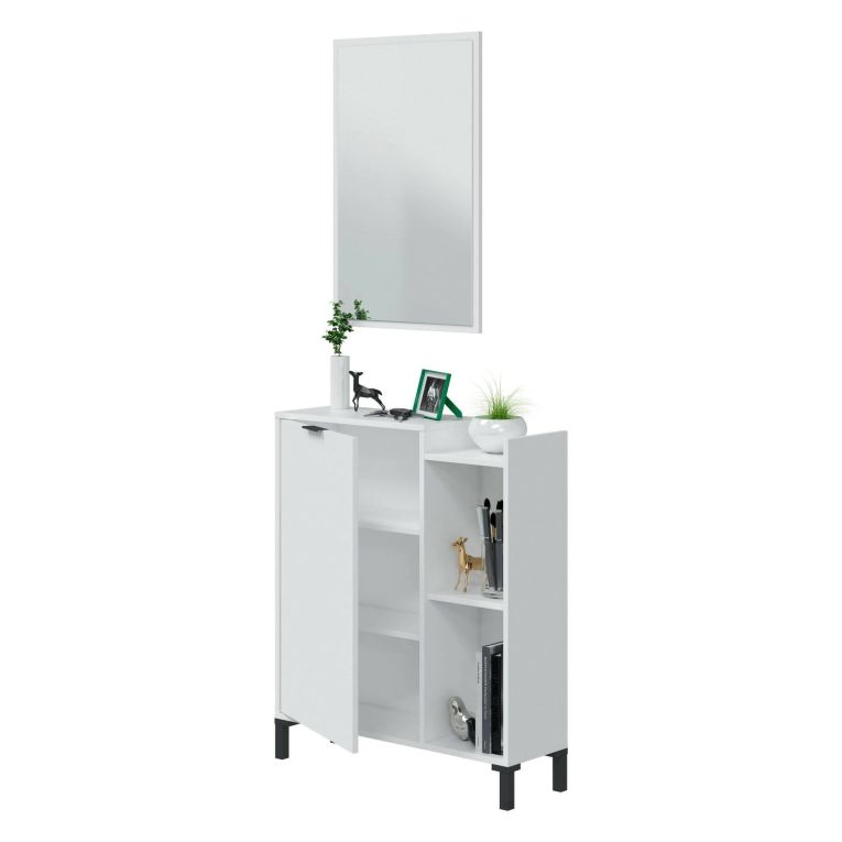 Mobile sottolavabo con specchio 77x24x91h cm bianco - Argusto