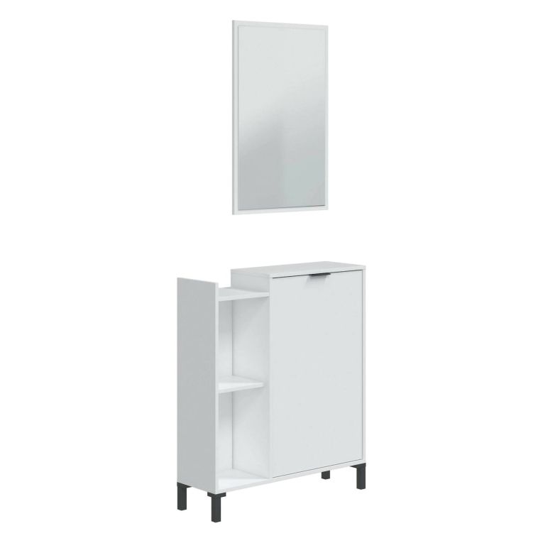 Mobile sottolavabo con specchio 77x24x91h cm bianco - Argusto