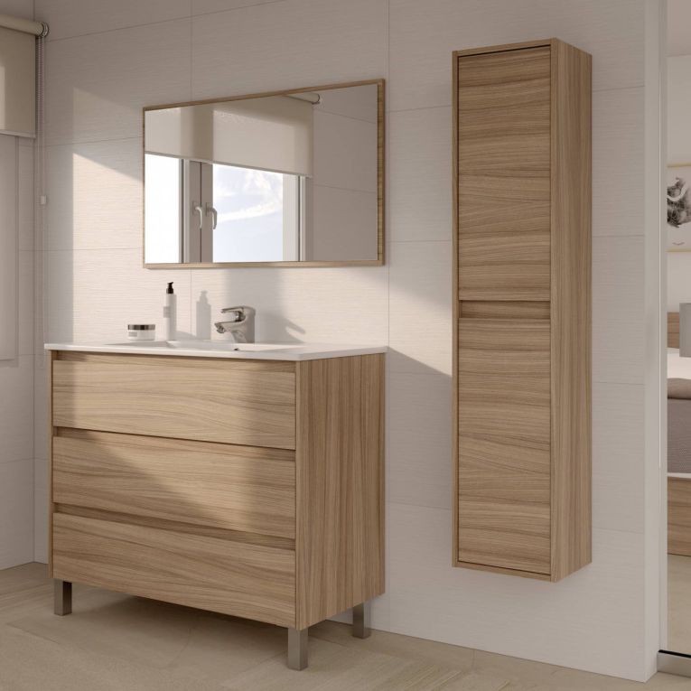Mobile Sottolavabo Marrone Colore Ante Marrone 30x25.5x140h cm, - Aladin