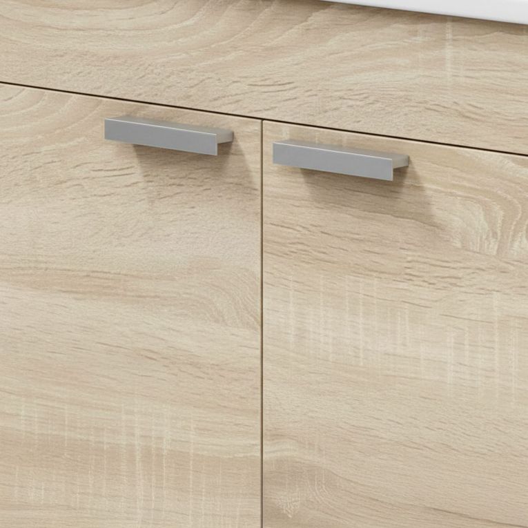 Mobile Sottolavabo Marrone Rovere 2 Ante Apertura Battente 70x45x80h cm, Piedini Alluminio - Cariati