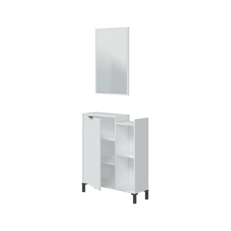 Mobile sottolavabo Venner, Mobiletto da bagno, Contenitore porta lavabo, Armadio per lavandino, 77x24 h91 cm, Bianco