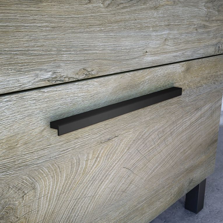 Mobile sottolavabo Yonkers, Mobiletto per bagno a 2 cassetti, Armadietto sospeso con specchio, lavabo non incluso, 80x45h80 cm, Rovere