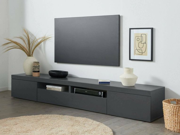 Mobile TV antracite 240x40x35h cm 3 ante - Animali