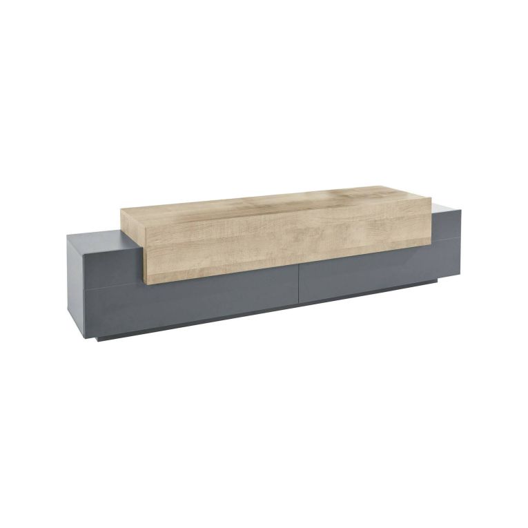 Mobile TV antracite e acero 200x45x52h cm 3 ante - Arold