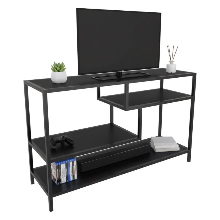 Mobile TV antracite e nero 120x39x75h cm in legno - Ivette