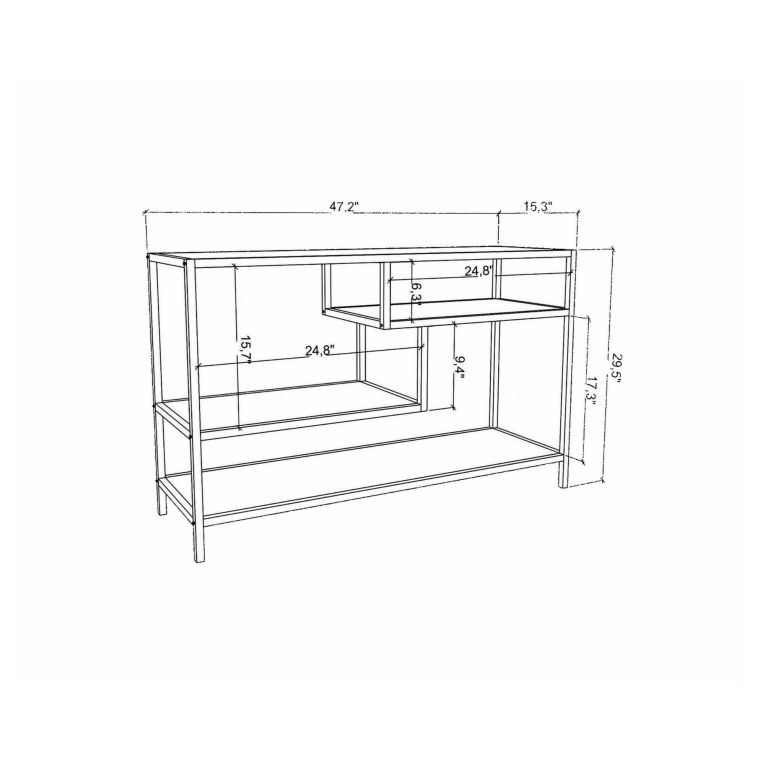 Mobile TV antracite e nero 120x39x75h cm in legno - Ivette
