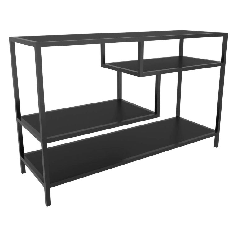 Mobile TV antracite e nero 120x39x75h cm in legno - Ivette