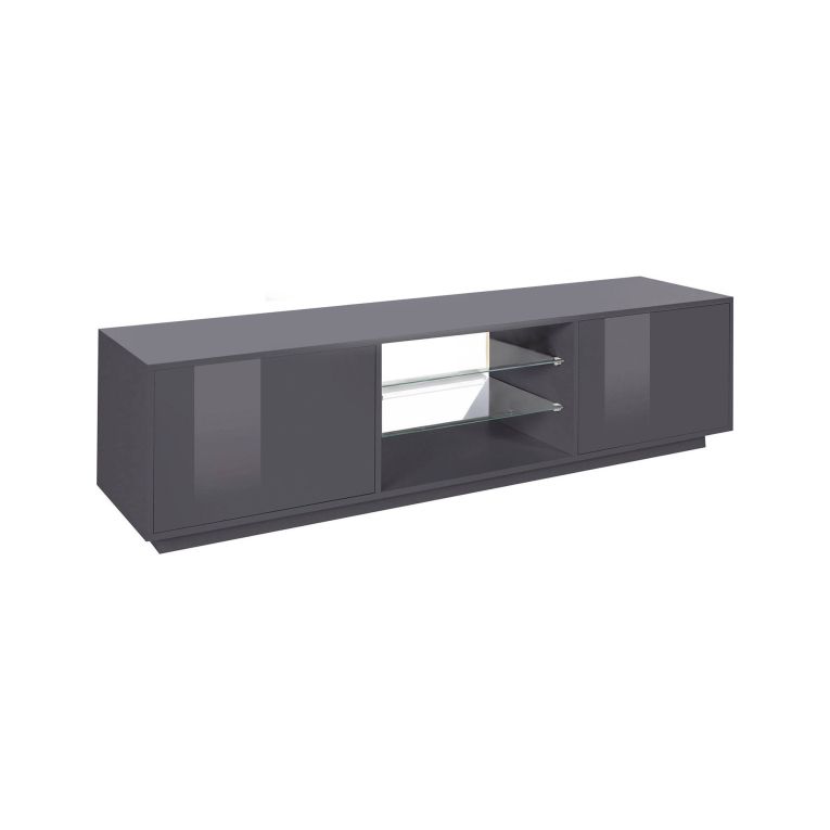 Mobile TV antracite lucido 180x41x46h cm 2 ante - Lola