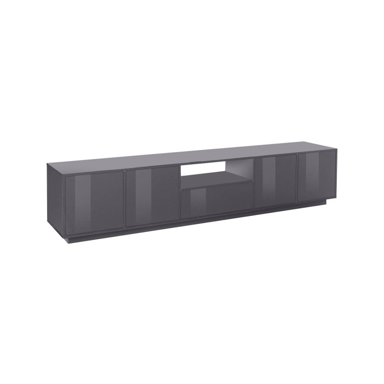 Mobile TV antracite lucido 220x41x46h cm 4 ante e 1 cassetto - Ajuly