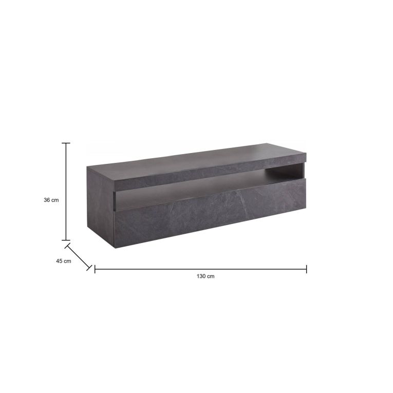 Mobile TV ardesia 130x45x36h cm in legno - Adelicia