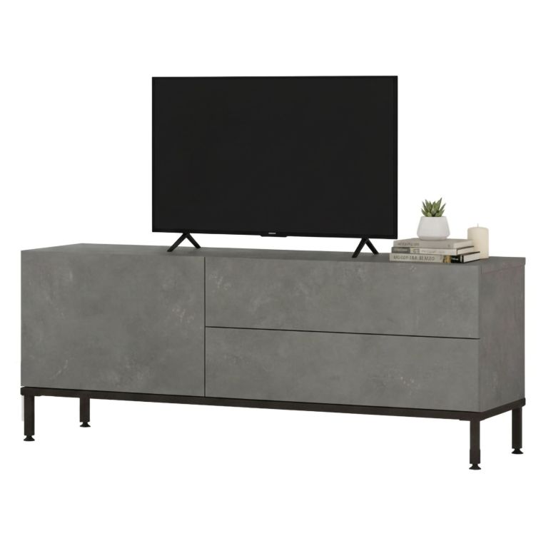 Mobile TV argento e nero 120x35x46h cm 3 ante - Zephir