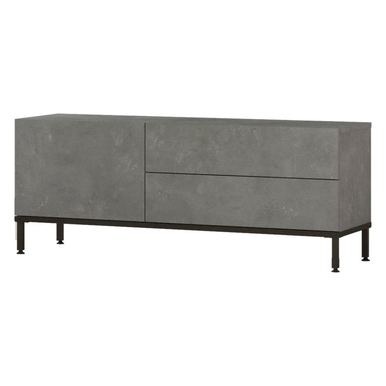 Mobile TV argento e nero 120x35x46h cm 3 ante - Zephir