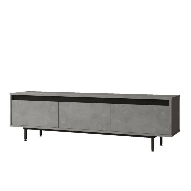 Mobile TV argento e nero 160x35x45h cm 3 ante - Titli
