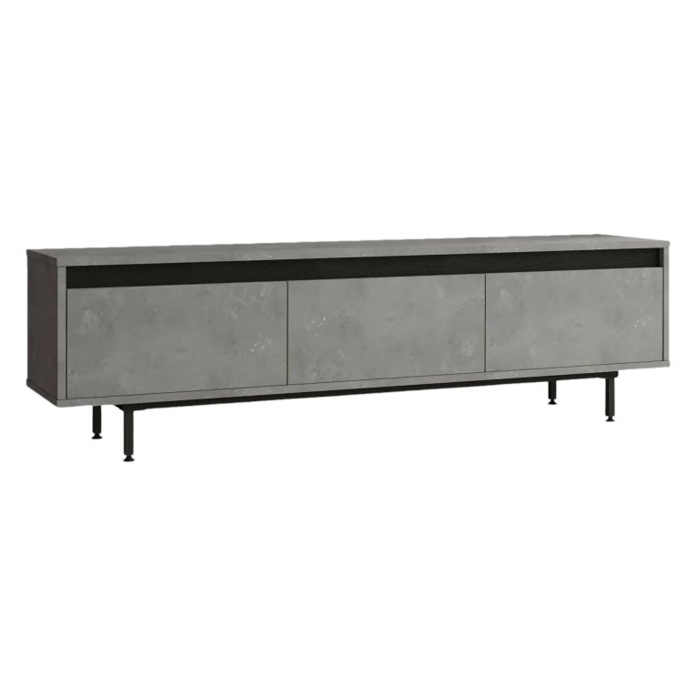 Mobile TV argento e nero 160x35x45h cm 3 ante - Titli