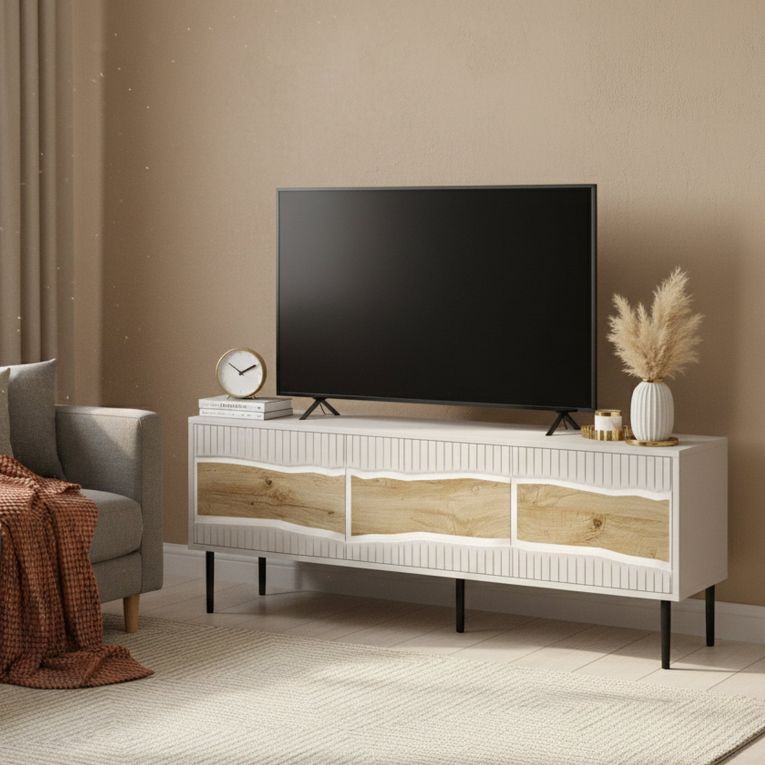 Mobile TV beige 143x40x61h cm 3 ante - Novoli