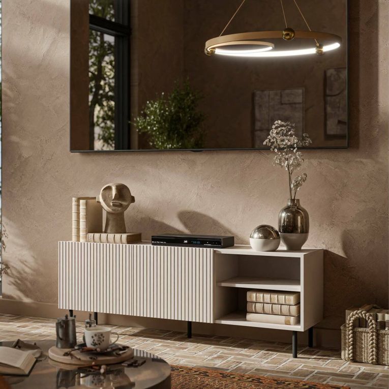 Mobile TV beige 150x42x52h cm 3 ante - Molini