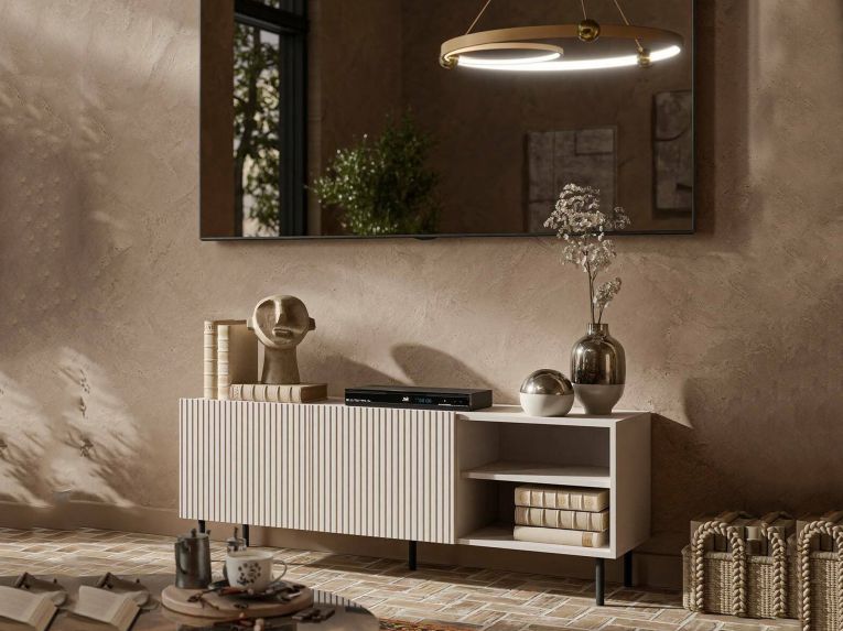 Mobile TV beige 150x42x52h cm 3 ante - Molini