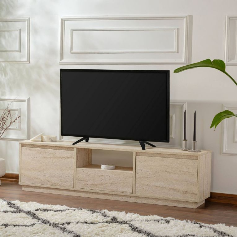 Mobile TV beige 160x29x42h cm 3 ante - Morrigan