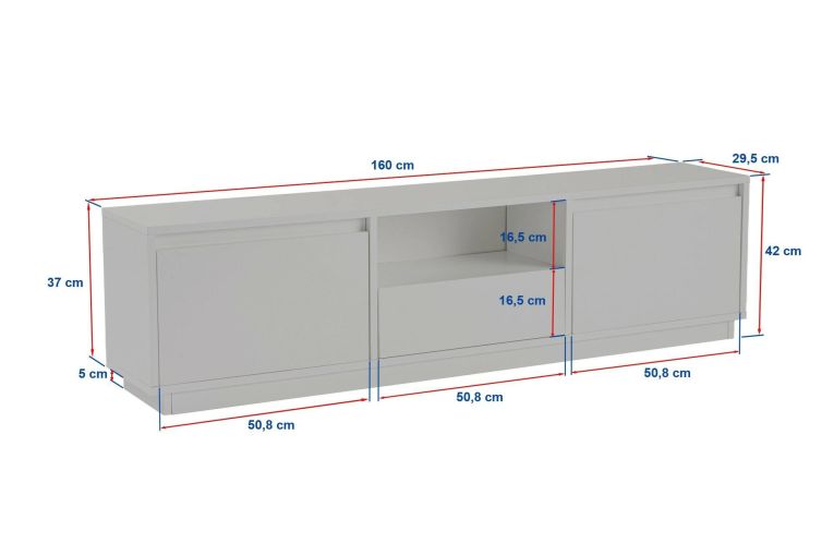 Mobile TV beige 160x29x42h cm 3 ante - Morrigan