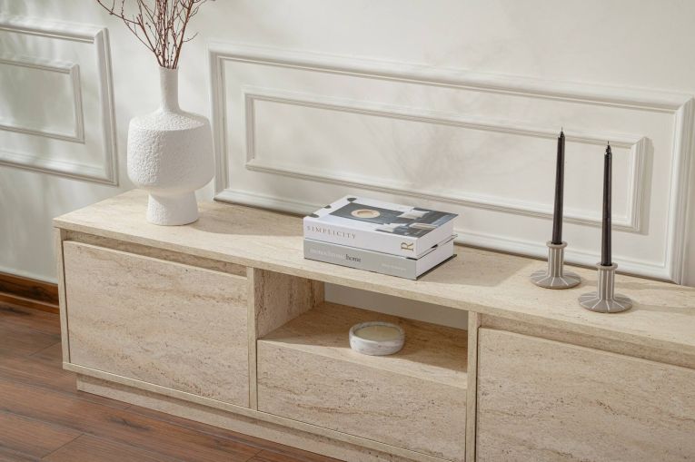 Mobile TV beige 160x29x42h cm 3 ante - Morrigan