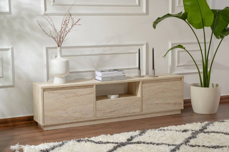 Mobile TV beige 160x29x42h cm 3 ante - Morrigan