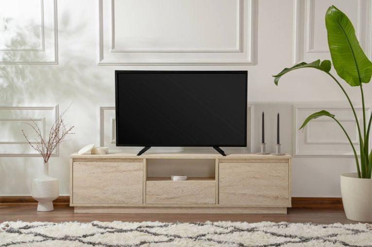 Mobile TV beige 160x29x42h cm 3 ante - Morrigan