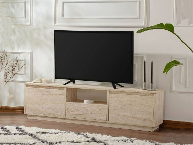 Mobile TV beige 160x29x42h cm 3 ante - Morrigan