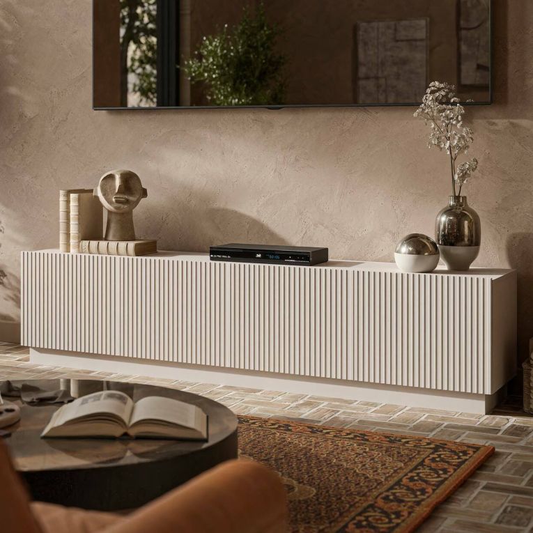 Mobile TV beige 200x40x48h cm 4 ante - Macherio
