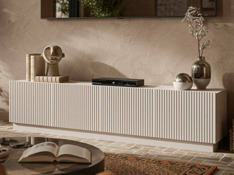 Mobile TV beige 200x40x48h cm 4 ante - Macherio