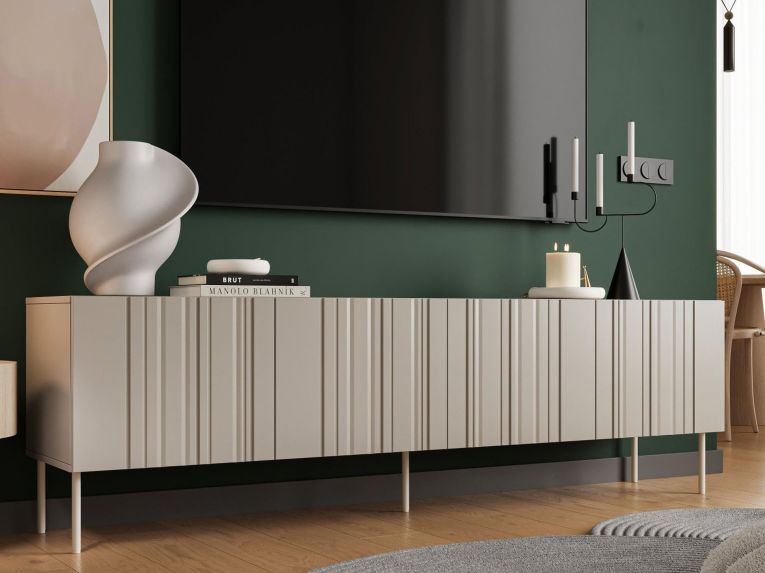 Mobile TV beige 200x42x60h cm 4 ante - Sospiro