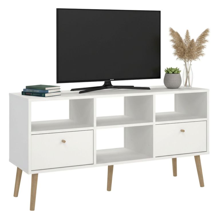Mobile TV bianco 117x39x60h cm in legno - Conte
