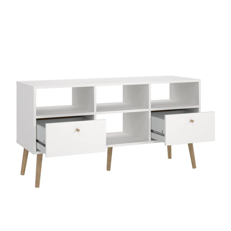 Mobile TV bianco 117x39x60h cm in legno - Conte