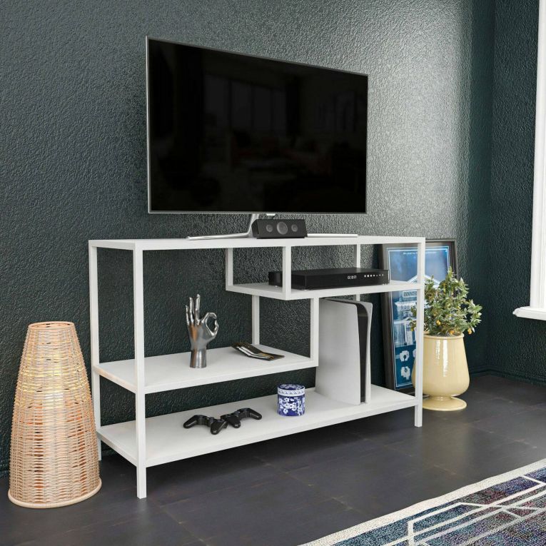 Mobile TV bianco 120x39x75h cm in legno - Ivette
