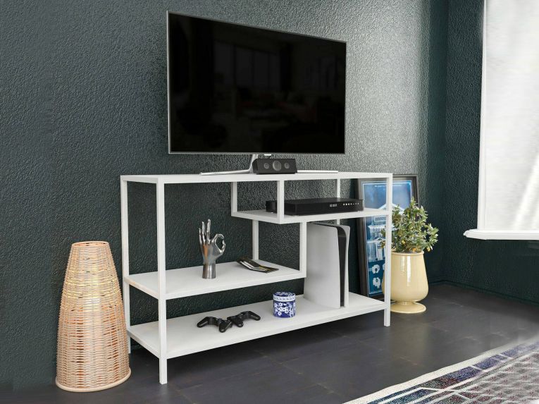 Mobile TV bianco 120x39x75h cm in legno - Ivette