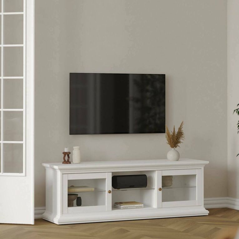 Mobile TV bianco 149x41x50h cm 2 ante - Damrey