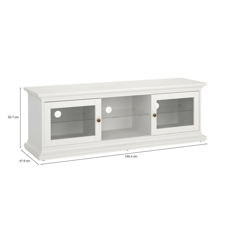 Mobile TV bianco 149x41x50h cm 2 ante - Damrey