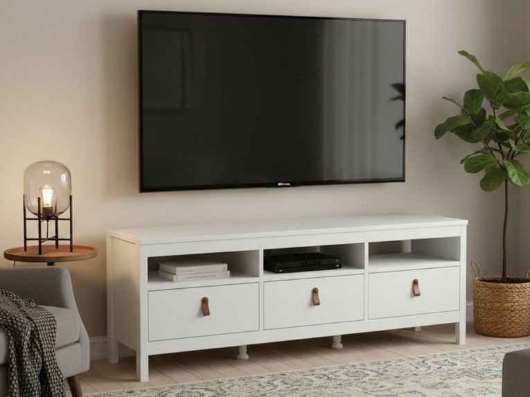 Mobile TV bianco 151x38x54h cm in legno - Astana