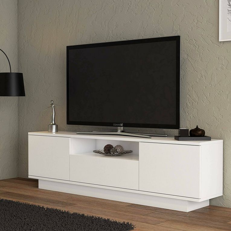 Mobile TV bianco 160x30x45h cm 3 ante - Giuseppa