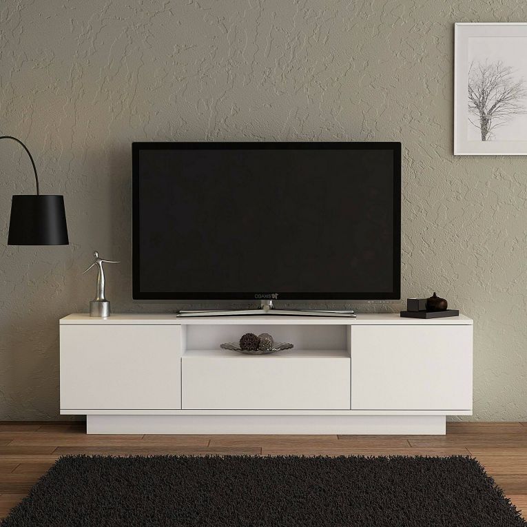 Mobile TV bianco 160x30x45h cm 3 ante - Giuseppa