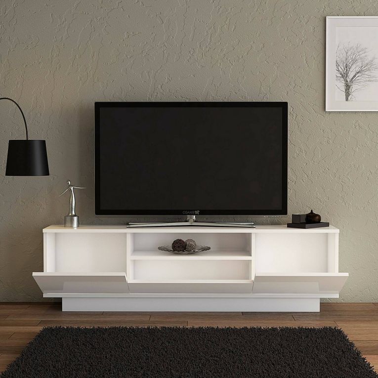 Mobile TV bianco 160x30x45h cm 3 ante - Giuseppa