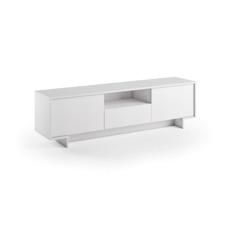 Mobile TV bianco 170x42x48h cm 2 ante e 1 cassetto - Atina