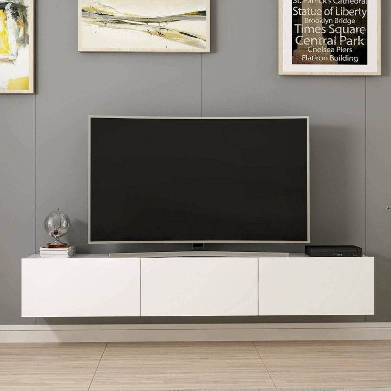 Mobile TV bianco 180x32x30h cm 3 ante - Barzago