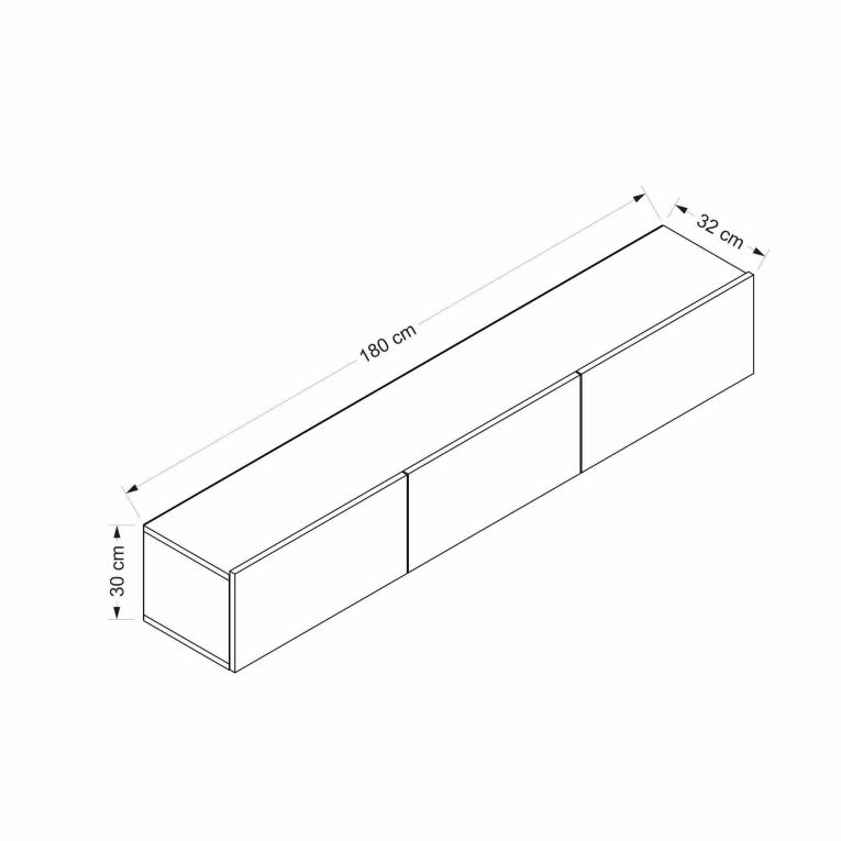 Mobile TV bianco 180x32x30h cm 3 ante - Barzago