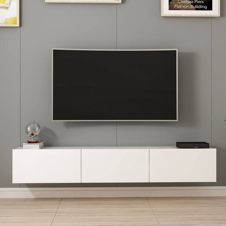 Mobile TV bianco 180x32x30h cm 3 ante - Barzago