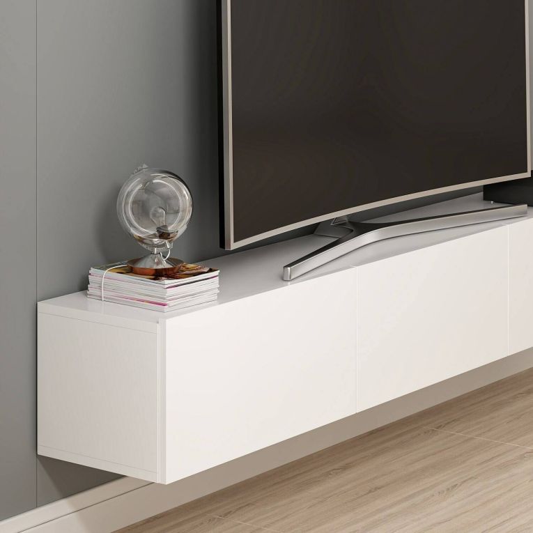 Mobile TV bianco 180x32x30h cm 3 ante - Barzago