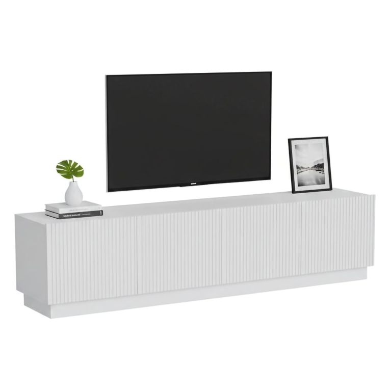Mobile TV bianco 200x40x48h cm 4 ante - Macherio